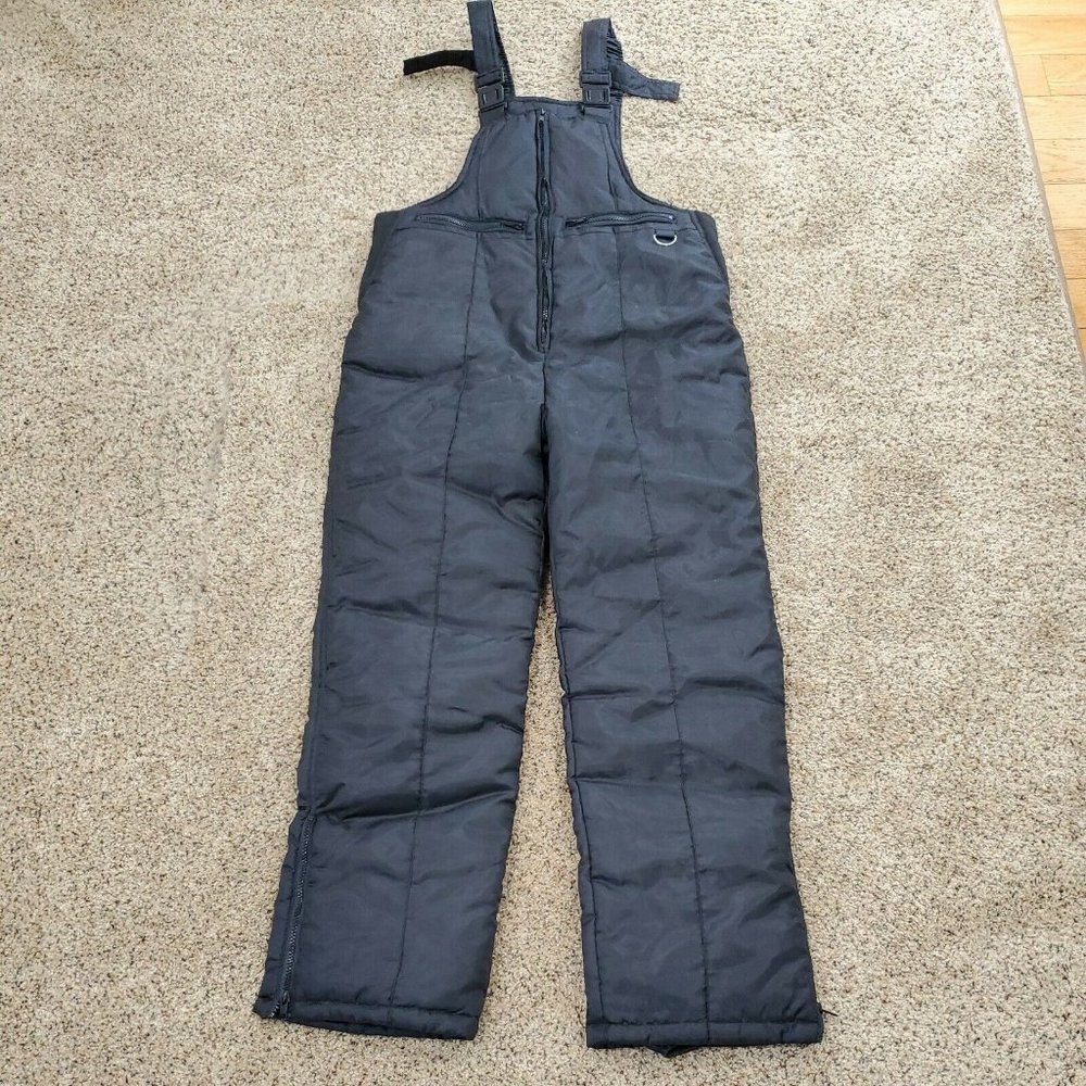 Bib Overalls Ski Snow Winter Black Insulated Work Size M Sandy River